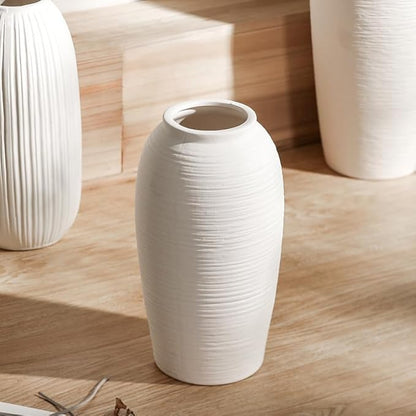 Rustic Ceramic Vase, Simple Flower Vase for Home Decoration, 9.45 Inches, One Piece for Living Room, Office Wedding, Hotel Decor.