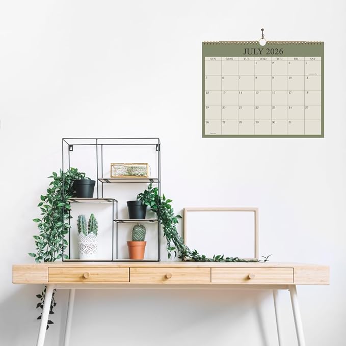 Calendar 2026-12 Months Wall Calendar from January 2026 to December 2026, 2026 Wall Hanging Calendar Planner with Thick Paper, 8.5" x 11", Beige