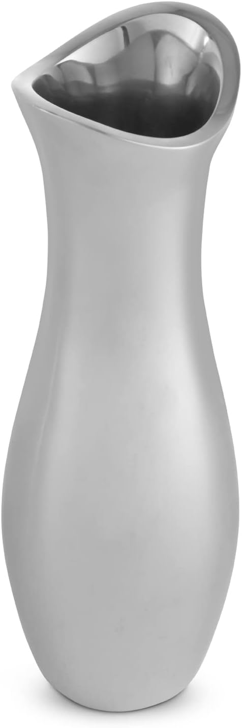 Nambé Stryker Vase – 9 Inch Sculptural Alloy Vase with Hourglass Curves, Modern & Elegant Feminine Silhouette for Flower Arrangements & Decorative Table Display – Stylish Home Accent Décor
