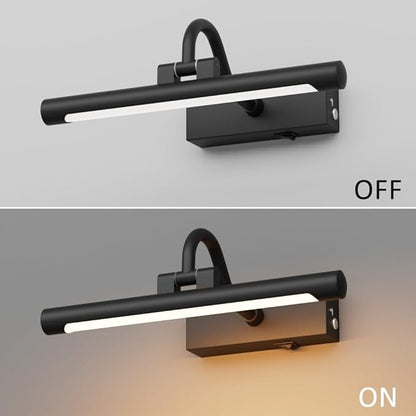 Aipsun 11.8" Picture Lights for Wall Rechargeable,10000mAh Battery Operated Art Light for Paintings,3CCT Dimmable, Rotatable Gallery Light for Pictures Display(Black)