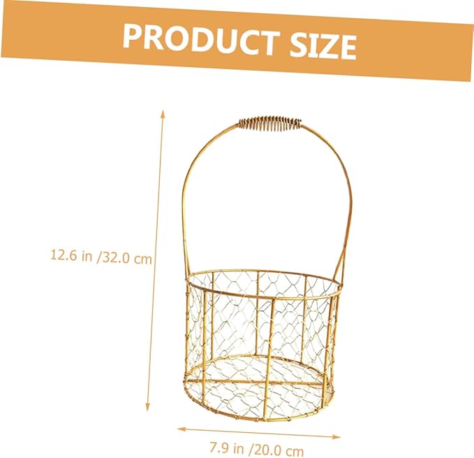 Flower Girl Basket with Handle Decorative Wire Round Basket for Weddings Storage and Home Decor for Flowers Fruits Versatile and Stylish Design