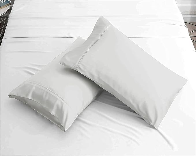 Upgrade Your Bedding Experience with The Made of 100% Cotton Pillow Cases 2 Pack Standard Pillowcases 20" x 26" Size fits Standard Pillows. Envelope Closure White