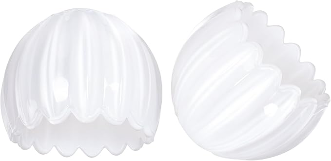 Tulip Storage Container, Jewelry Catchall Bowl, Ring Holder Jewlery Tray Trinket Dish, 5" Dia. * 4.25" H, White Glass, Thick and Exquisite, 2 Pack