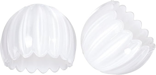 Tulip Storage Container, Jewelry Catchall Bowl, Ring Holder Jewlery Tray Trinket Dish, 5" Dia. * 4.25" H, White Glass, Thick and Exquisite, 2 Pack