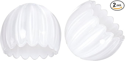 Tulip Lamp Shades Replacement, 5" Dia. * 4.25" H White Glass Sconce Shade Heavy and Thick for Wall Sconces Pendant Lights Ceiling Lights Chandelier, 2 Pack
