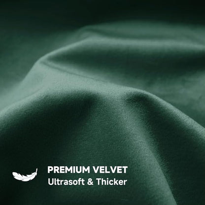 QUORGVES Green Velvet Pillow Covers 18x18 Inch Set of 2, Soft Solid Decorative Square Throw Pillow Covers, Decor Cushion Covers for Bed Sofa Couch Bedroom Living Room - Dark Forest Hunter Emerald