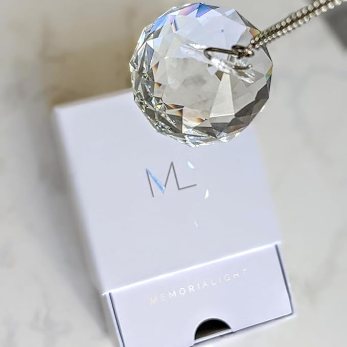 Memorialight Modern Grief Gift, 40mm Crystal Ornament Rainbow Maker, Unique Memorial Gifts for Loss of Family, Loved Ones, Miscarriage, Best for Funerals, Sympathy, Bereavement, Daily Remembrance
