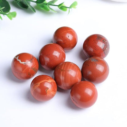 4-5CM/1.58-1.97inch Magical Natural Red Jasper Stone Ball Quartz Crystal Mineral Reiki Treatment Home Office Degaussing Decoration Collection Sphere (Red Jasper, 40-50mm)