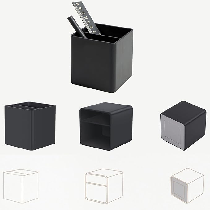 Square High-end Simple Deskto Holder Makeup Brush Holder Cup Storage Office Desktop Table Stationery Organizer Multi-Function Resin Pen Holder