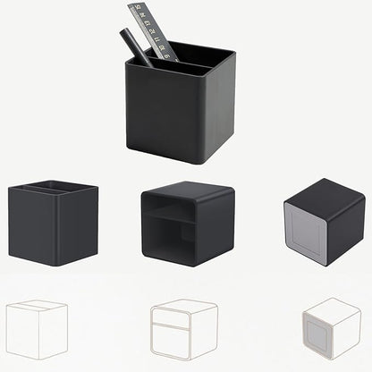 Square High-end Simple Deskto Holder Makeup Brush Holder Cup Storage Office Desktop Table Stationery Organizer Multi-Function Resin Pen Holder