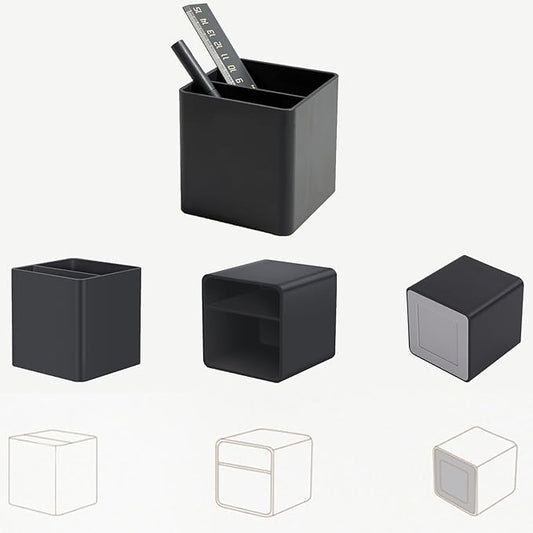 Square High-end Simple Deskto Holder Makeup Brush Holder Cup Storage Office Desktop Table Stationery Organizer Multi-Function Resin Pen Holder