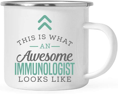 Andaz Press 11oz. Stainless Steel Campfire Coffee Mug Gift, This is What an Awesome Immunologist Looks Like, 1-Pack, Birthday Gift Ideas Coworker Him Her, Includes Gift Box
