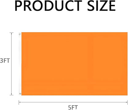 Solid Orange Flag 3x5 Ft Blank Orange Flags Vivid Color Double Stitched Plain Flag with Brass Grommets