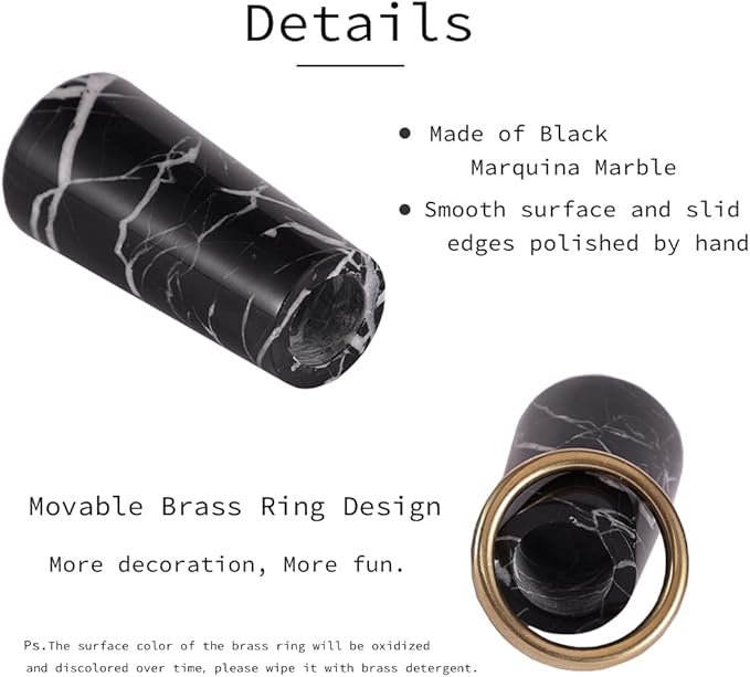 Luxurious Marble Candle Holders Black Candlestick Holders, Set of 2 for 3/4" Taper Candles, Black and Brass Gold, Modern Candle Holders for Table Centerpiece Wedding Home Decor