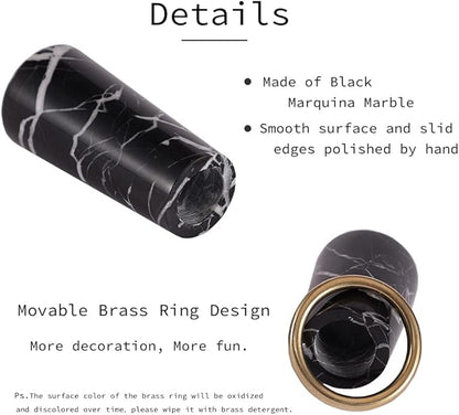 Luxurious Marble Candle Holders Black Candlestick Holders, Set of 2 for 3/4" Taper Candles, Black and Brass Gold, Modern Candle Holders for Table Centerpiece Wedding Home Decor