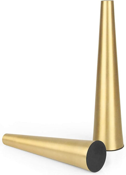 Vixdonos 10.5/8.5 inch Gold Metal Vase Small Dried Flower Vase Set of 2 Taper Vase for Wedding Table Centerpiece Decorations, Home Decor (Gold)