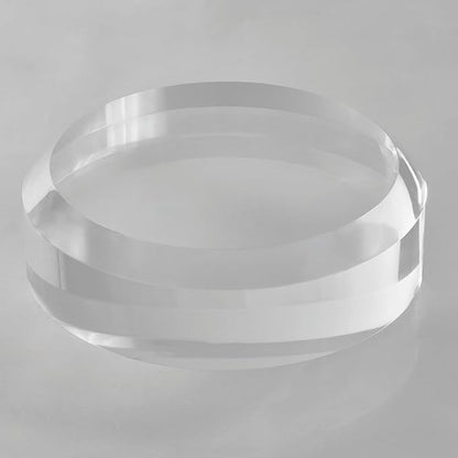 CiaoHER 2in Thickness Acrylic Disc Display Block Clear Polished Round Pedestal Stand Riser (8'' x 2'')