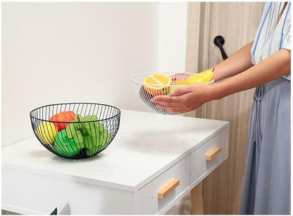 IBWell Gold Wire Fruit Basket Bowl Kitchen Stand for the Counters(Rount-Twill Small)