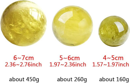 4-5cm/1.57-1.96inch Topaz Ball Polished Natural Yellow Crystal Sphere Decorative Sphere Healing Crystals Ball Healing Stone Crafts Home Decor Ornament Gifts (Topaz, 40-50mm)