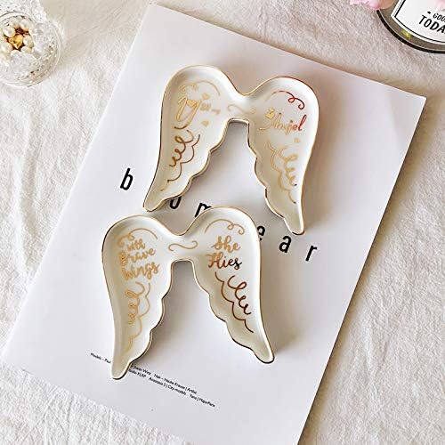 Stephanie Imports Angel Wing-Shaped You Are My Angel Ceramic Trinket Plate and Decorative Jewelry Dish