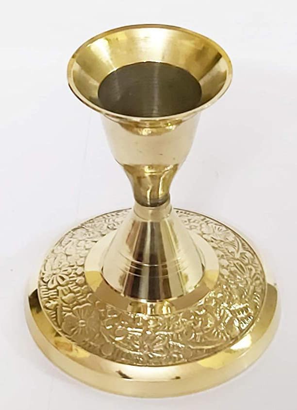 Brass Candle Stand Living Room Candlestick Holder for Table Candle Holders Candle Holder Stand Metal Pillar Wedding Gift Centerpiece Candle Holders (2.5 inches)