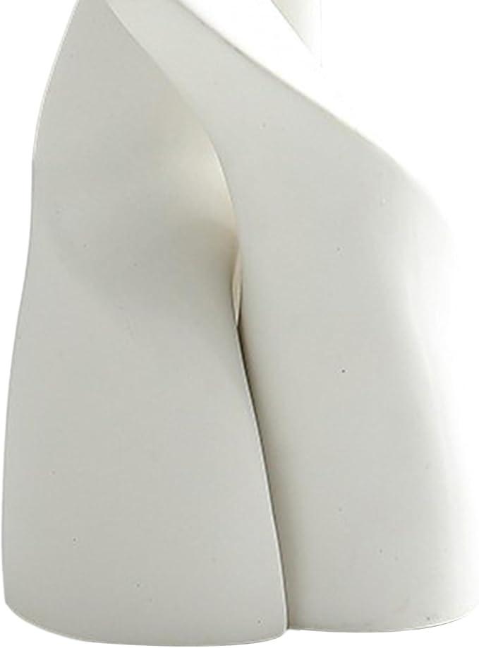 Irregular Circular Cross Ceramic Vase Set,Modern Minimalist Abstract Art Flower Vase for Home Decor,Decorative Small Bud Vase for Home Office Shelf Decor(White)