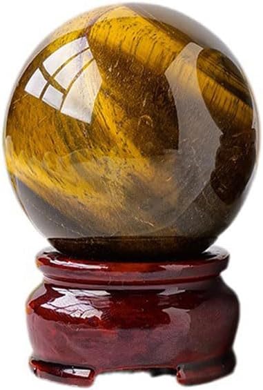Natural Tiger's Eye Healing Crystal Gemstone Sphere Ball for Reiki Balancing Meditation Energy Home and Office Decoration (5.5-6cm, Tiger's Eye)
