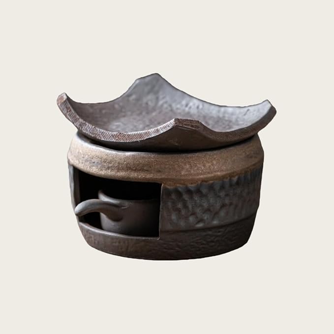Ceramic Aromatherapy Burner, Tea Light Candle Holder and Essential Oil Diffuser, Natural Fragrance Warmer for Home or Office, Candle and Wax Melt Warmer, Meditation Incense Burner Set