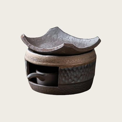 Ceramic Aromatherapy Burner, Tea Light Candle Holder and Essential Oil Diffuser, Natural Fragrance Warmer for Home or Office, Candle and Wax Melt Warmer, Meditation Incense Burner Set