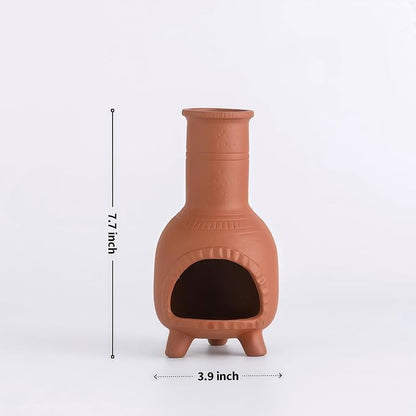 Handmade Terracotta Palo Santo Holder Burner & Sage Holde - Mexican Style Mini Tabletop Chiminea Tray with Ash Catcher, Decorative Incense Holder for Spiritual Meditation & Yoga