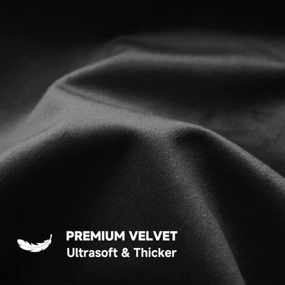QUORGVES Black Velvet Pillow Covers 22x22 Inch Set of 2, Soft Solid Decorative Square Throw Pillow Covers, Decor Cushion Covers for Bed Sofa Couch Bedroom Living Room