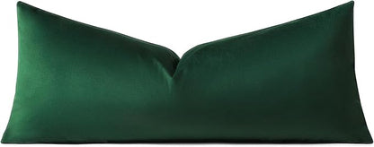 Artscope Luxury Velvet Lumbar Pillow Cover Super Soft Decorative Rectangle Throw Pillow Covers Case Cushion Covers for Sofa Couch Bedroom Car Decor 14x36 Inch Army Green