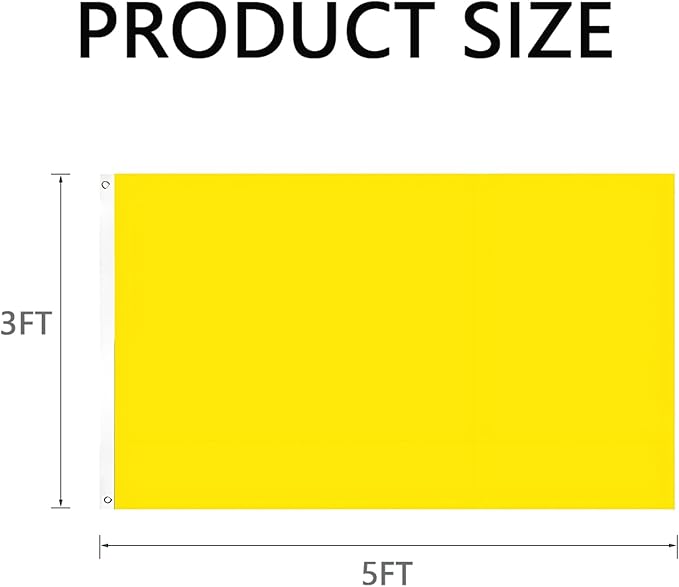 Solid Yellow Flag 3x5 Ft Blank Yellow Flags Vivid Color Double Stitched Plain Flag with Brass Grommets