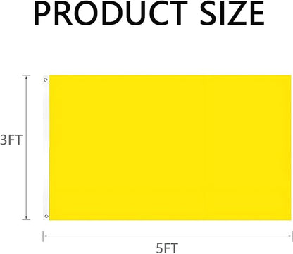Solid Yellow Flag 3x5 Ft Blank Yellow Flags Vivid Color Double Stitched Plain Flag with Brass Grommets