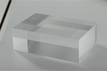 CiaoHER 2in Thickness Solid Acrylic Cube Display Block Clear Polished Pedestal Stand Riser Solid Base 2" x 4" x 6", 1 Pack