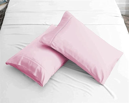 Upgrade Your Bedding Experience with The Made of 100% Cotton Pillow Cases 2 Pack King Pillowcases 20" x 40" Size fits King Pillows. Envelope Closure Pink