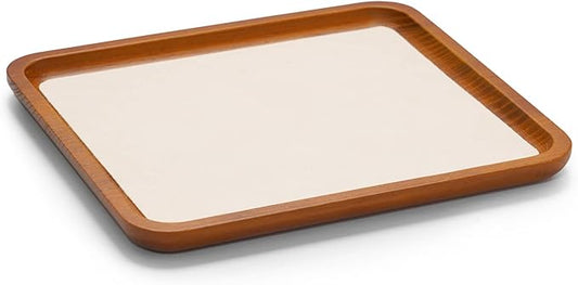 Oirlv Solid Wood Jewelry Tray Jewelry Display Holder Showcase Jewelry Display Organizer (Large, Creamy-white)