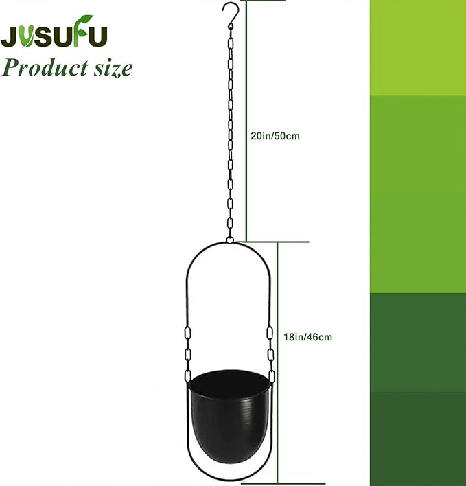Metal Hanging Planters, 2pcs Black Hanging Planters for Indoor & Outdoor Plants, No Plant incld