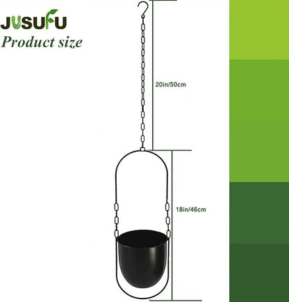 Metal Hanging Planters, 2pcs Black Hanging Planters for Indoor & Outdoor Plants, No Plant incld