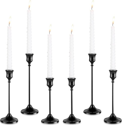 Candlestick Holders, 6PCS Metal Taper Candle Holder, Black Candle Holders for Candlesticks, Candle Holder for Wedding Fireplace Mantel Housewarming Gift