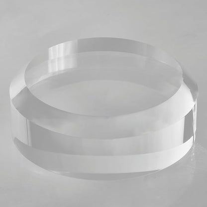 CiaoHER 2in Thickness Acrylic Disc Display Block Clear Polished Round Pedestal Stand Riser (6'' x 2'')