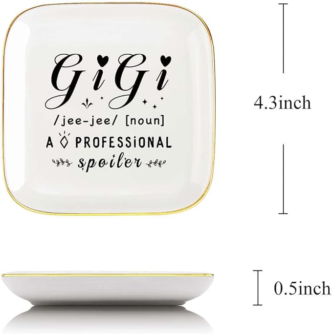 Littlefa Gigi Ring Dish Jewelry Tray,Birthday for Grandma,Gigi Noun