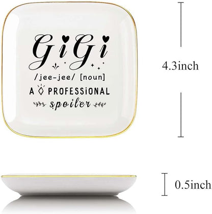 Littlefa Gigi Ring Dish Jewelry Tray,Birthday for Grandma,Gigi Noun
