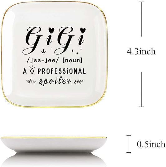 Littlefa Gigi Ring Dish Jewelry Tray,Birthday for Grandma,Gigi Noun