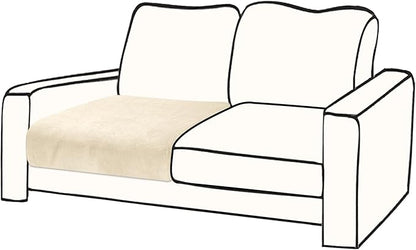Couch Cushion Cover Velvet 1 Piece Seat Cushion Cover Stretch Armchair Cover Separate Sectional Sofa Slipcovers Furniture Protector (1-Seater or Sofa Backrest, Milk White)