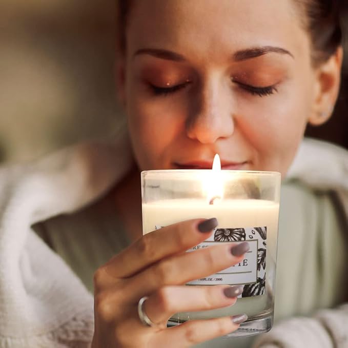 Aronica Cotton Candle for Home Scented, Baby Powder Candles Highly Scented, Lily of The Valley Candle Gift, Cute Soy Gifts for Women, Candles for New Home Scented, Clean Non Toxic So Wax