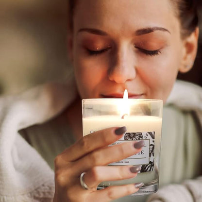 Aronica Cotton Candle for Home Scented, Baby Powder Candles Highly Scented, Lily of The Valley Candle Gift, Cute Soy Gifts for Women, Candles for New Home Scented, Clean Non Toxic So Wax