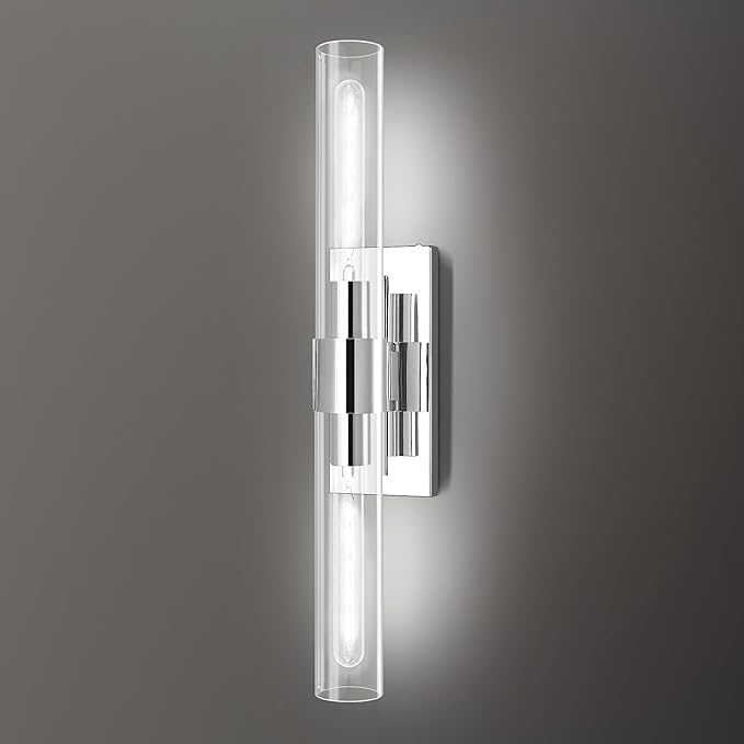Nickle Wall Sconce, 22.8" Vanity Lights for Bathroom, Sconces Wall Lighting 2-Light, Modern Wall Lamps for Bedroom Living Room Bathroom Hallway
