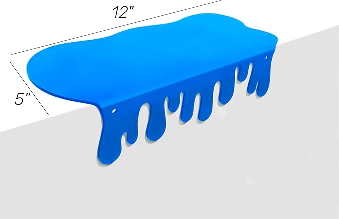 SetGame 2-Pack Acrylic Small Wall Shelves - 12 Inch Floating Shelf for Walls, Home Wall Display Ledges for Storage, Room Décor, Small Album & Items Organizer Display