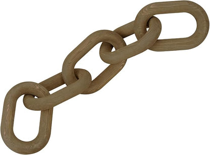 Decorative Wood Chain Link Modern Boho Home Farmhouse Decor, 5 Link Chain Decor Hand-Carved Wooden Aesthetic Crafts, Sustainable Pine Wood for Shelf, Living Room, Rustic Country